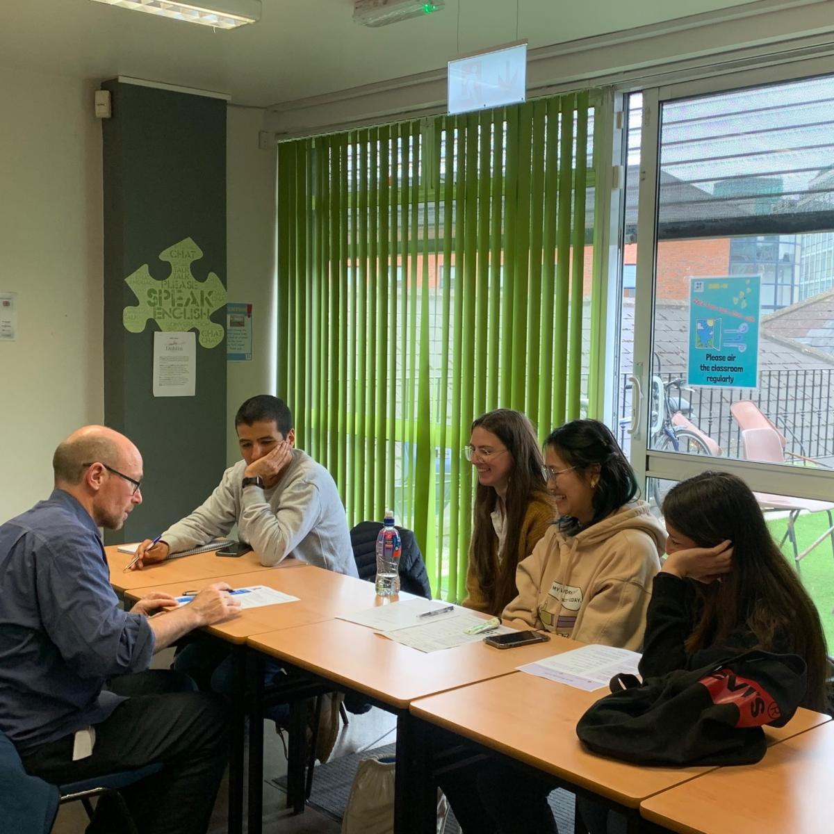 Teenagers relaxing in their break time at Your English Language School in Dublin